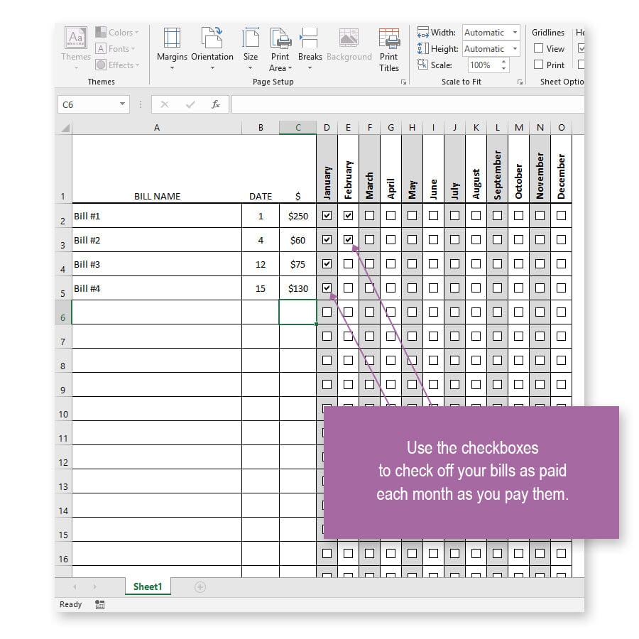 Bill Payment Tracker Log - Printable xlsm EXCEL file at Printable Planning