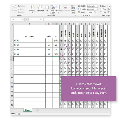 Bill Payment Tracker Log - Printable xlsm EXCEL file at Printable Planning