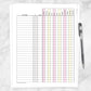 Printable Bill Payment Tracker Log with Amount Column, Pink Yellow, Full Year at Printable Planning