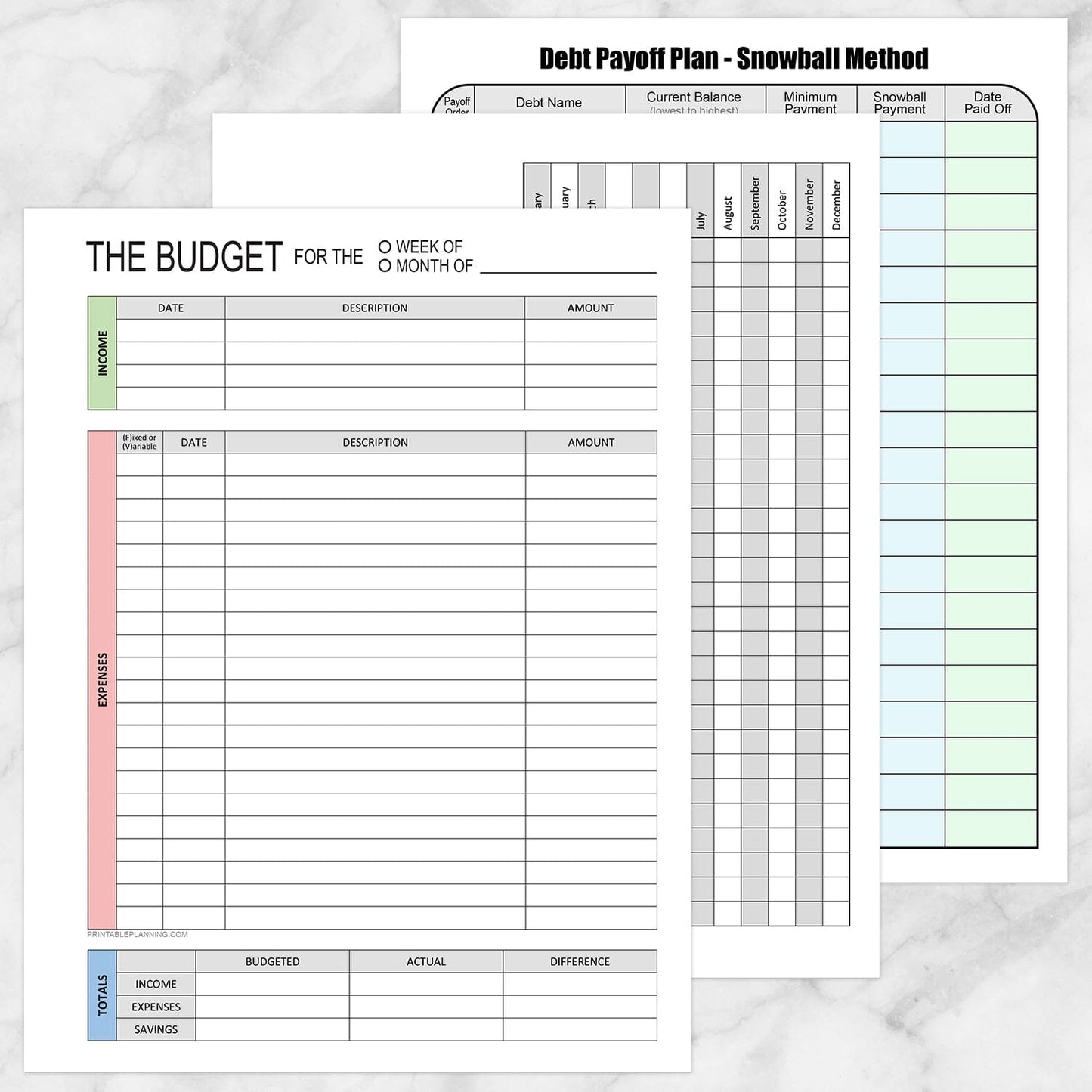 budget planner printable, financial planner