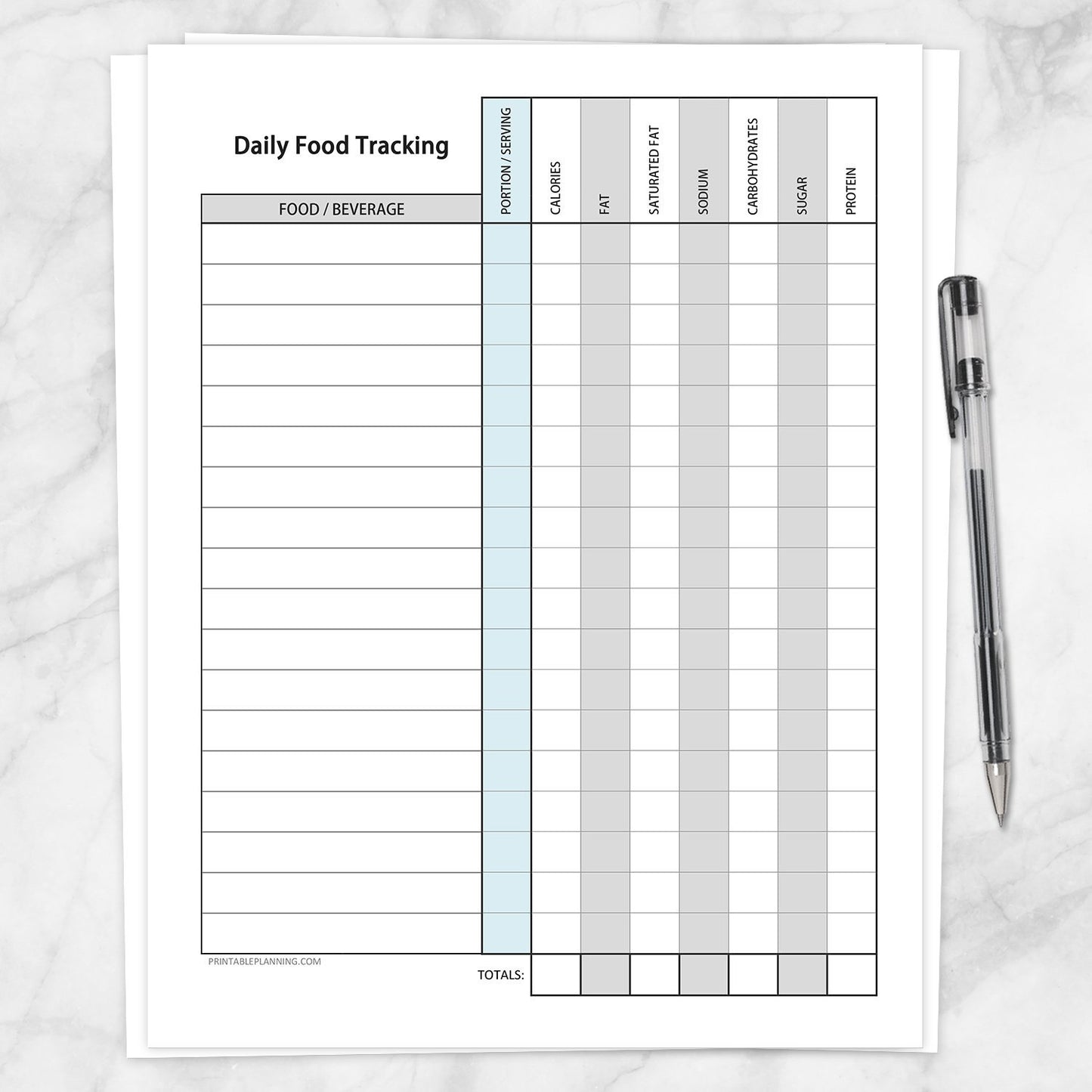 Printable Daily Food Content Tracking Sheet at Printable Planning