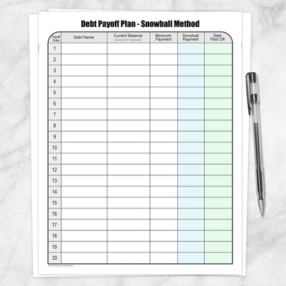 Printable Financial BUNDLE: Budget Worksheet, Bill Payment, Debt Payoff Plan at Printable Planning