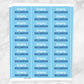 Printable Blue Name Labels for School Supplies at Printable Planning. Sheet of 30 labels.