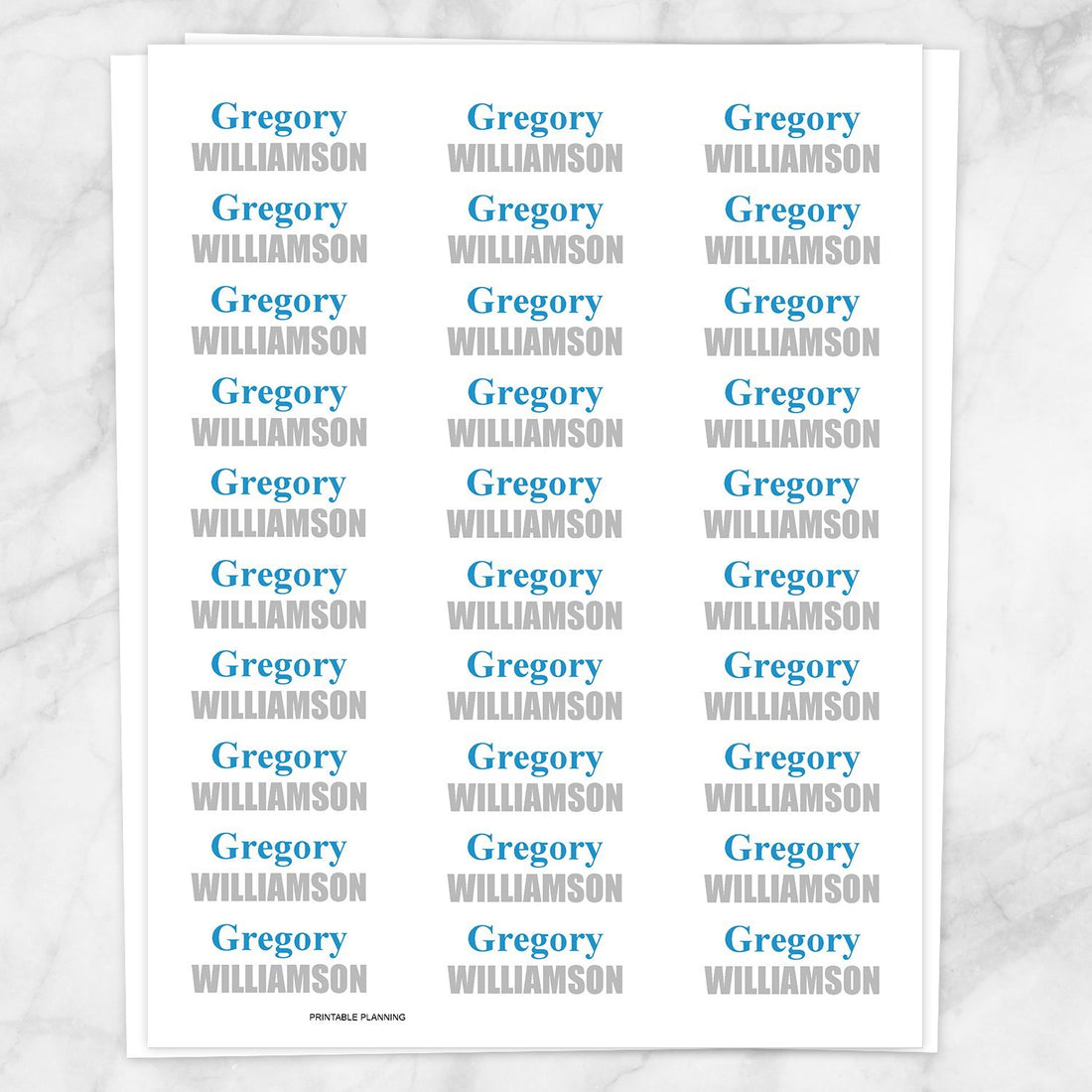Name Labels Blue and Gray for School Supplies - Printable – Printable ...