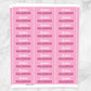 Printable Pink Name Labels for School Supplies at Printable Planning. Sheet of 30 labels.