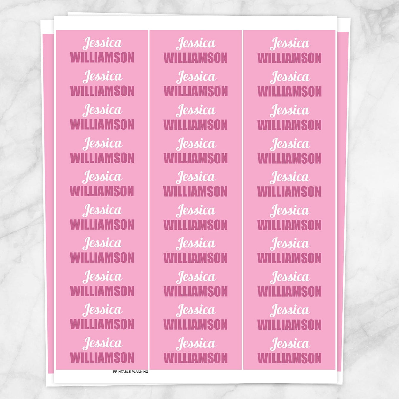 Pink Name Labels for School Supplies - Printable – Printable Planning