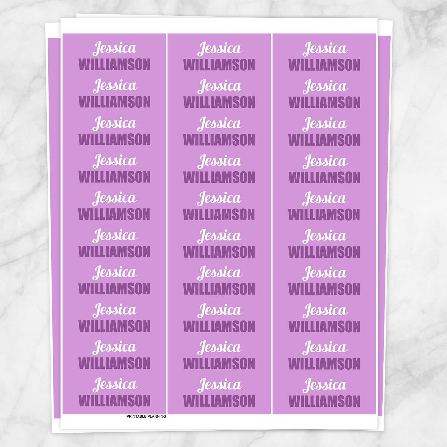 Printable Purple Name Labels for School Supplies at Printable Planning