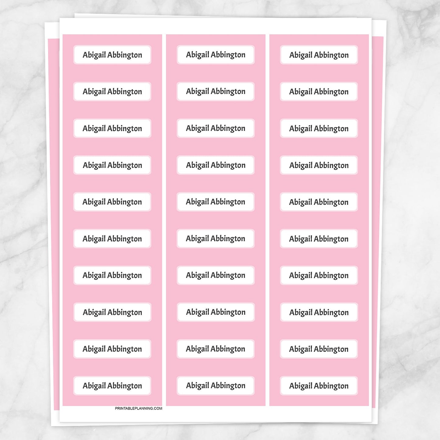 Printable Pink Border Color Name Labels for School Supplies at Printable Planning