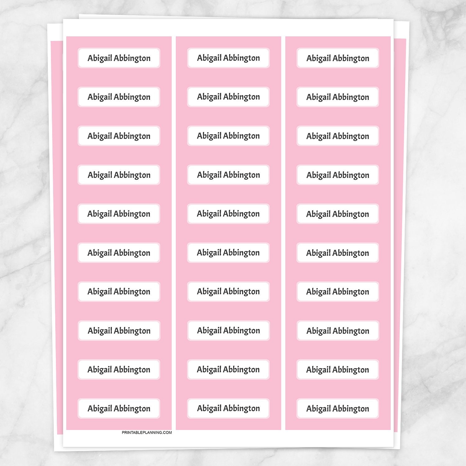 Printable Pink Border Color Name Labels for School Supplies at Printable Planning