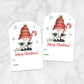 Printable Holiday Candy Cane Gnome Merry Christmas Gift Tags at Printable Planning.