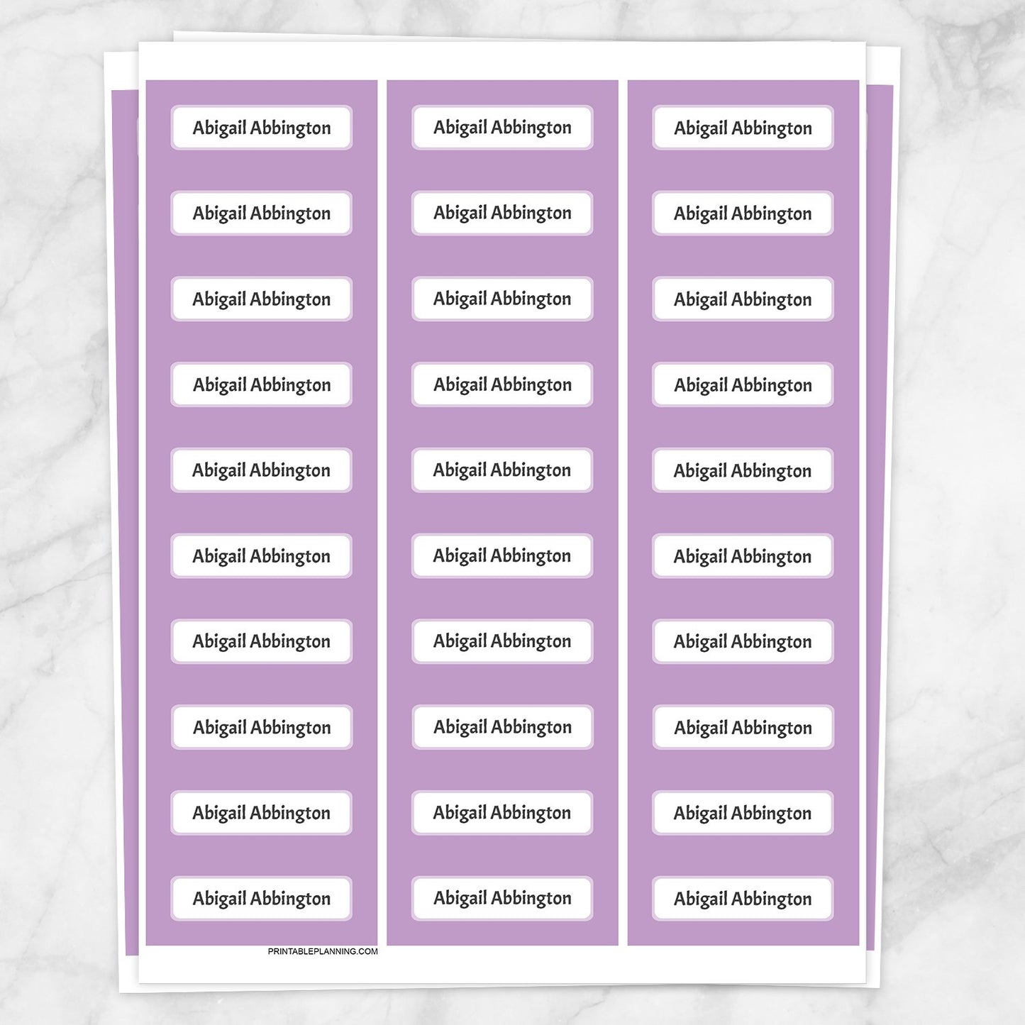 Printable Purple Border Color Name Labels for School Supplies at Printable Planning