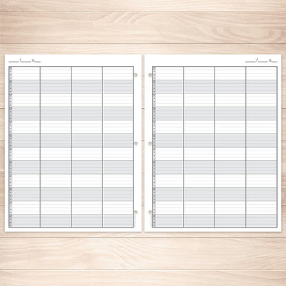 Printable Schedule Sheet in 15 Minute Increments, front and back, at Printable Planning