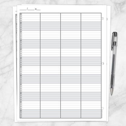 Printable Schedule Sheet in 15 Minute Increments, front and back, at Printable Planning