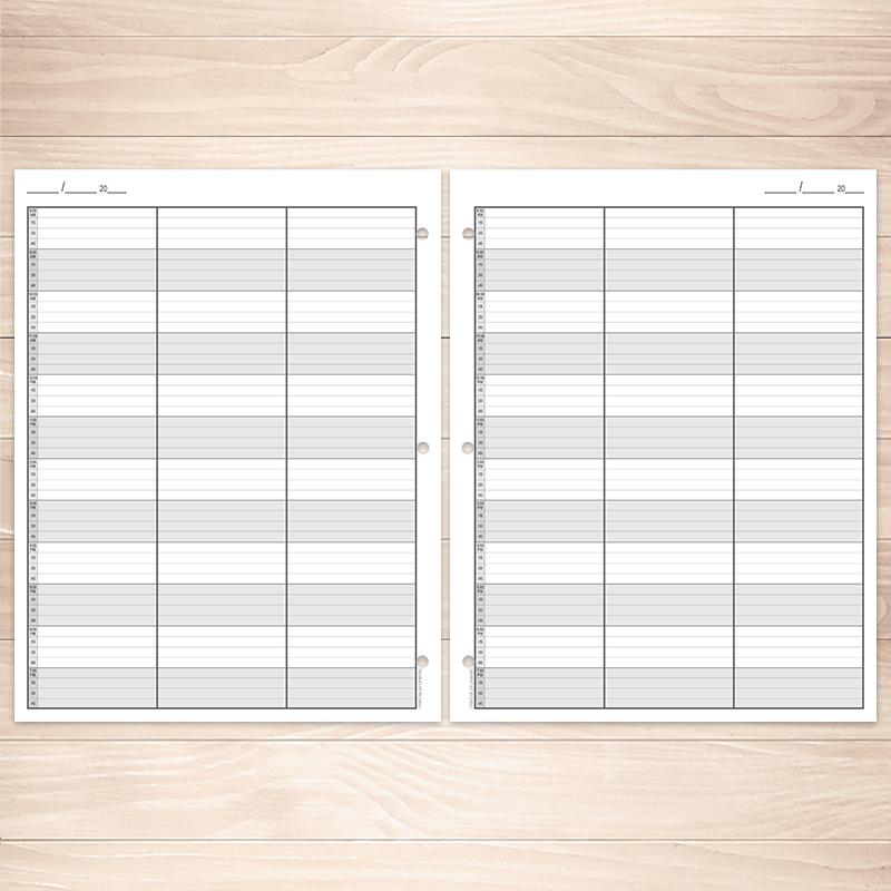 Printable Schedule Sheet in 15 Minute Increments, front and back at Printable Planning