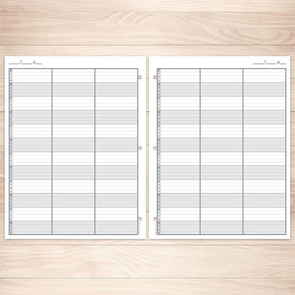 Printable Schedule Sheet in 15 Minute Increments, front and back at Printable Planning