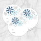 Printable Blue Snowflake Gift Tag Stickers at Printable Planning. Example of 3 stickers.