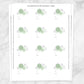Printable Green Snowflake Gift Tag Stickers at Printable Planning. Sheet of 12 stickers.