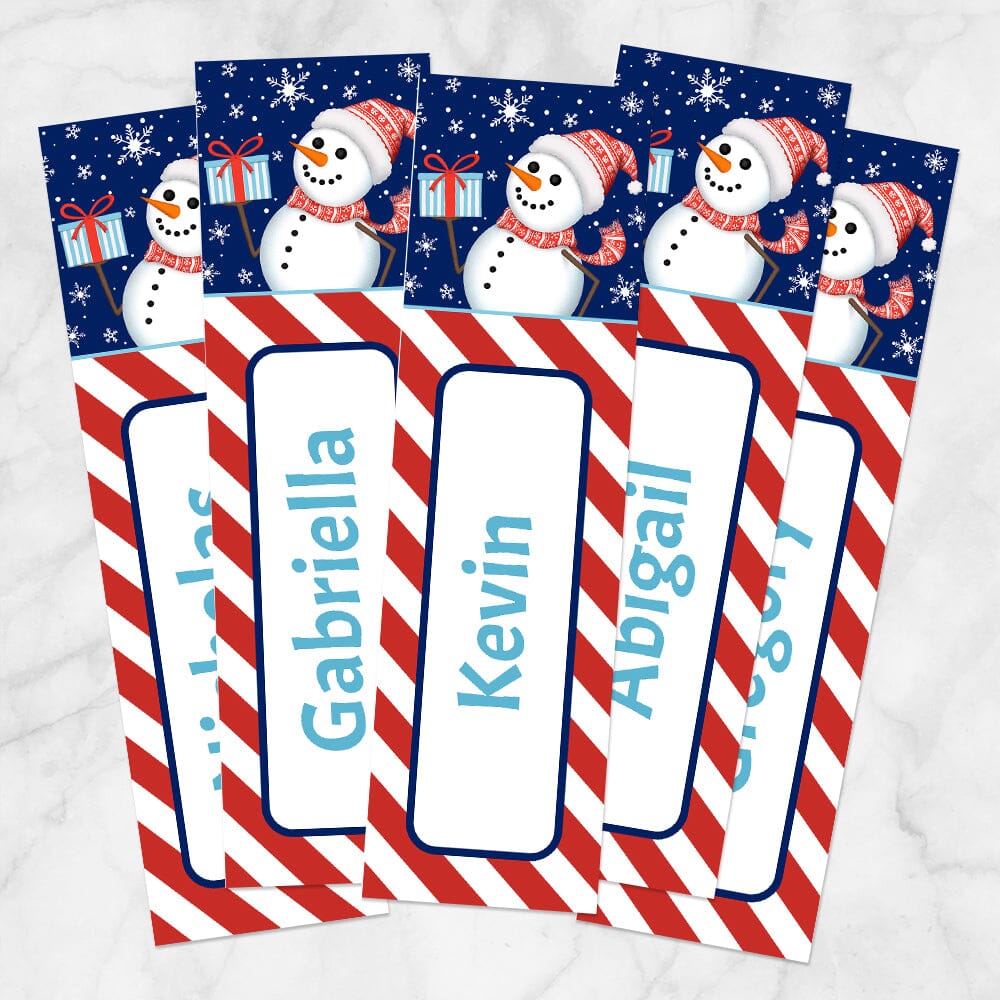 Printable Personalized Winter Snowman Bookmarks at Printable Planning.